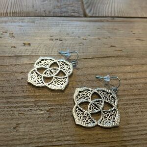 Kendra Scott silver logo earrings